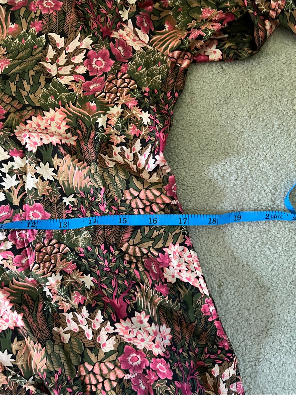 Floral Maxi Shirt Dress in Pink and Green - Picture 8 of 9